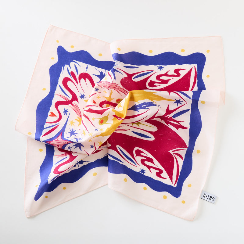 Moxie Bandana - Riyro el çizimi desenli fular