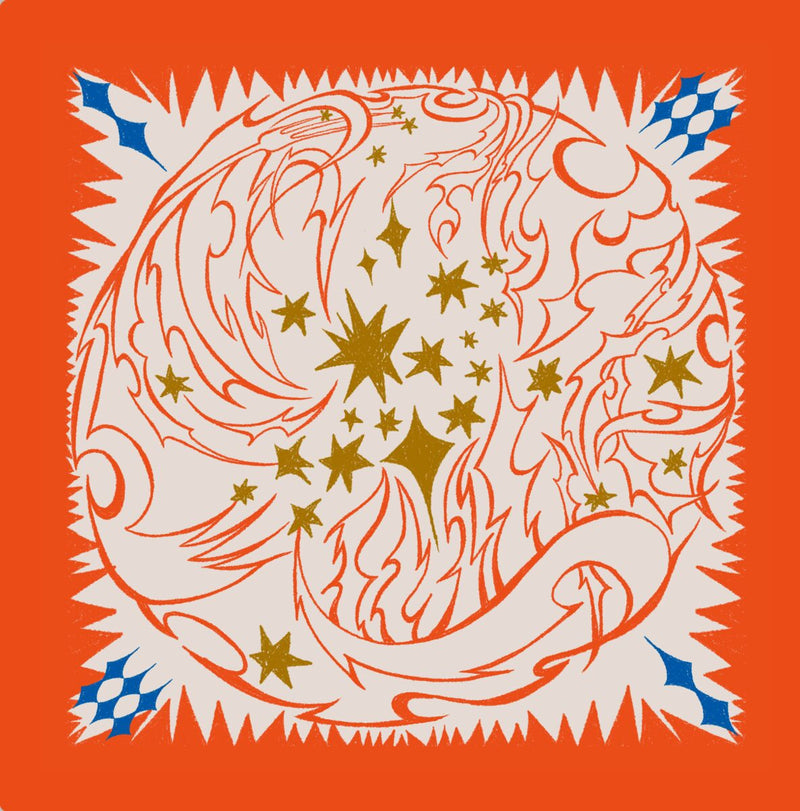 Orenda Bandana - Riyro el çizimi desenli fular