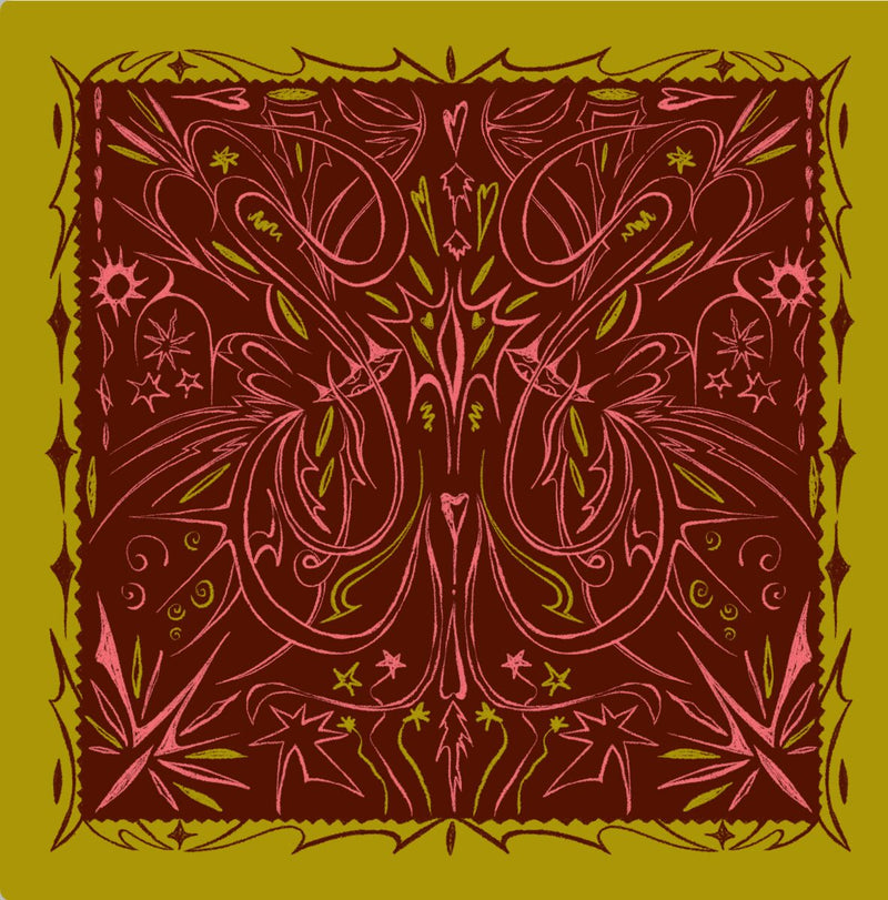 Tan Bandana - Riyro el çizimi desenli fular